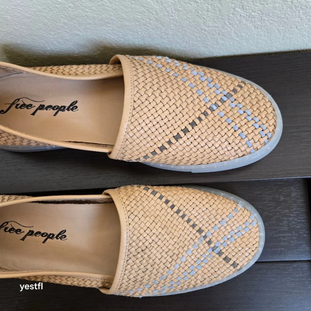 Free people People Santorini Sneaker Womens 41 Natural Combo Tan Slip on Sh